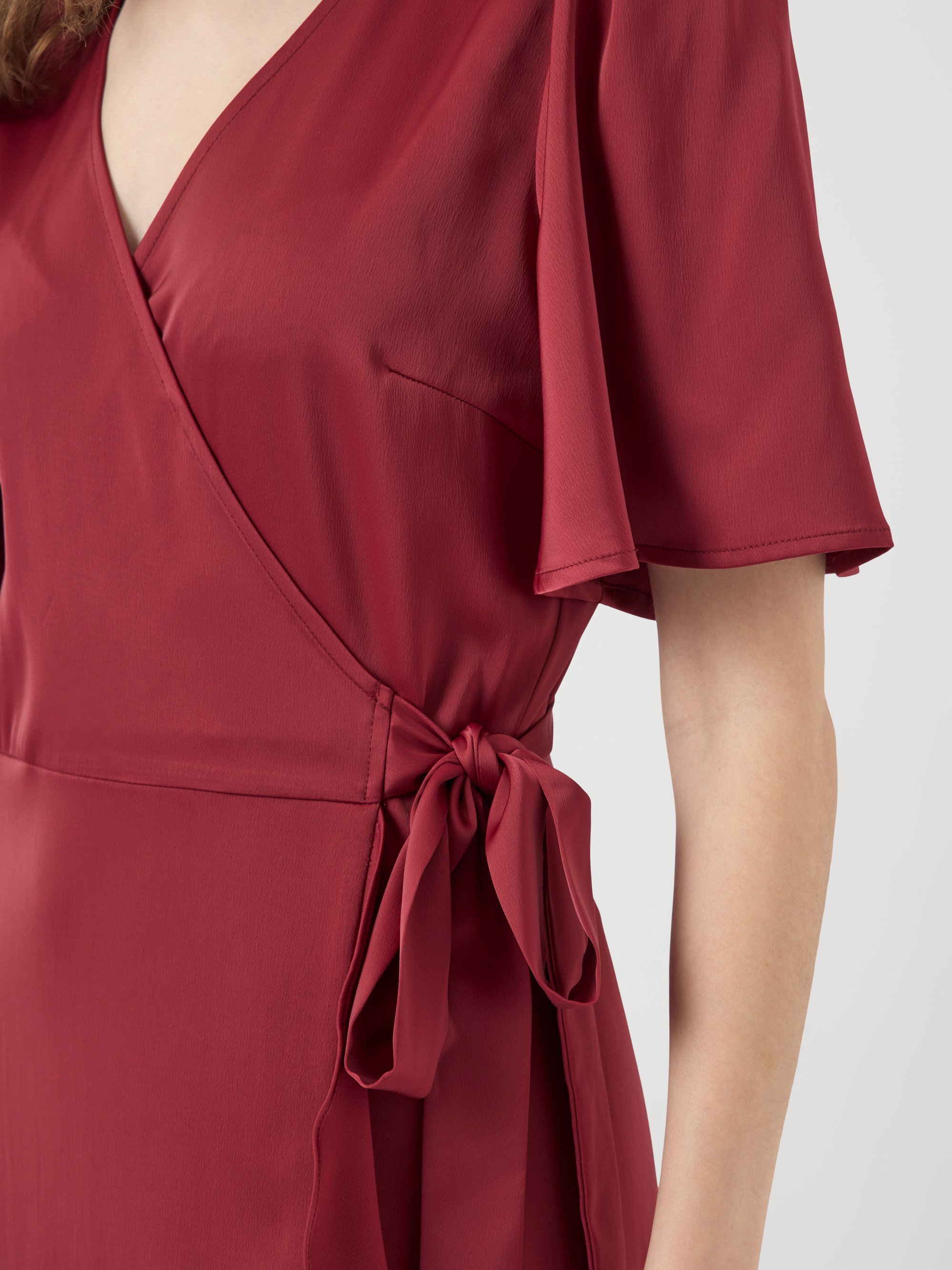 YAS YASTHEA MIDI WRAP DRESS - Ballkjole - tibetan red