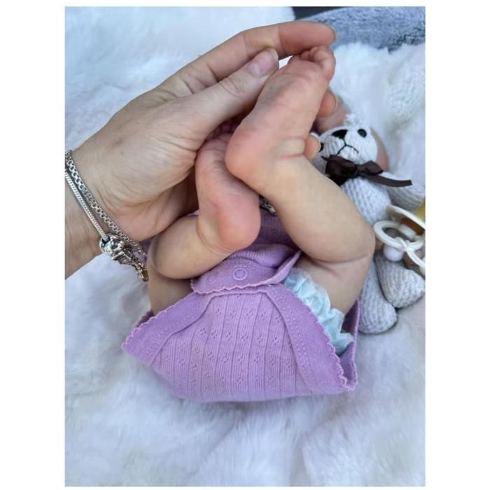 Muñeca reborn realista de 49 cm con cuerpo suave y articulado, chupete y biberón – Bebé reborn de primera calidad