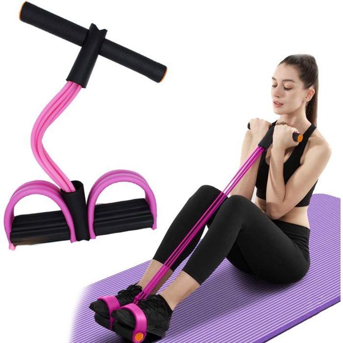 Bandas de resistencia para fitness - Entrenador abdominal - Cuerda elástica - Máquina de abdominales - con