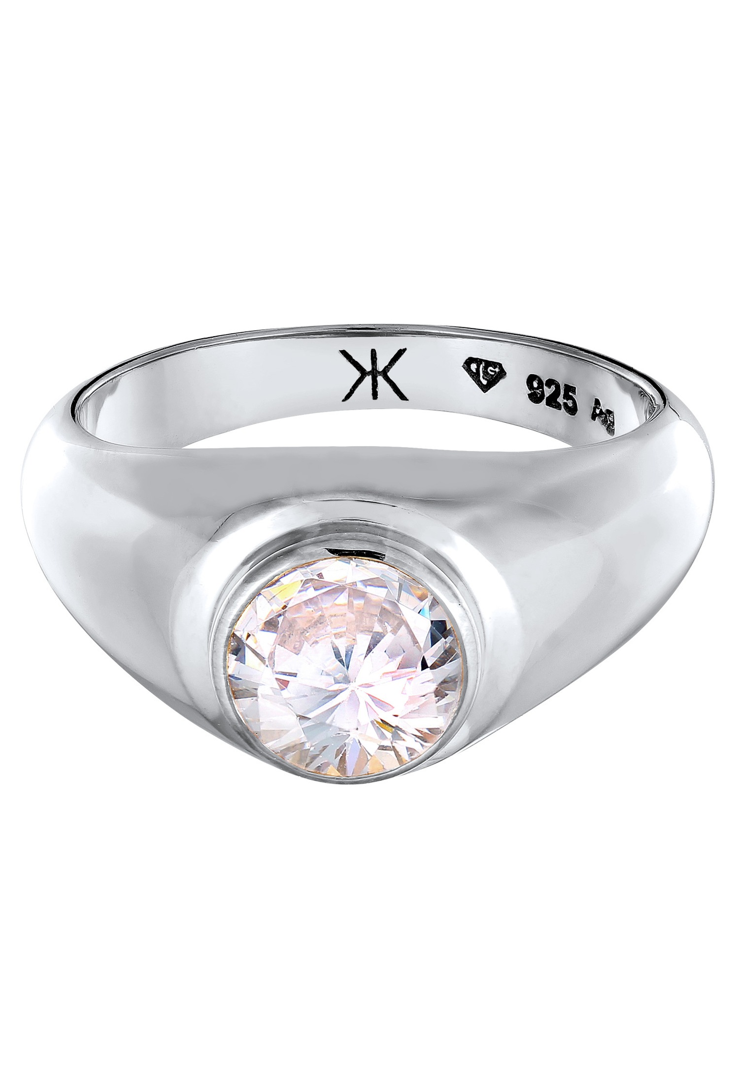 KUZZOI Kuzzoi Bague Hommes Unisexe Cristaux de zirconium Blanc Argent Sterling 925