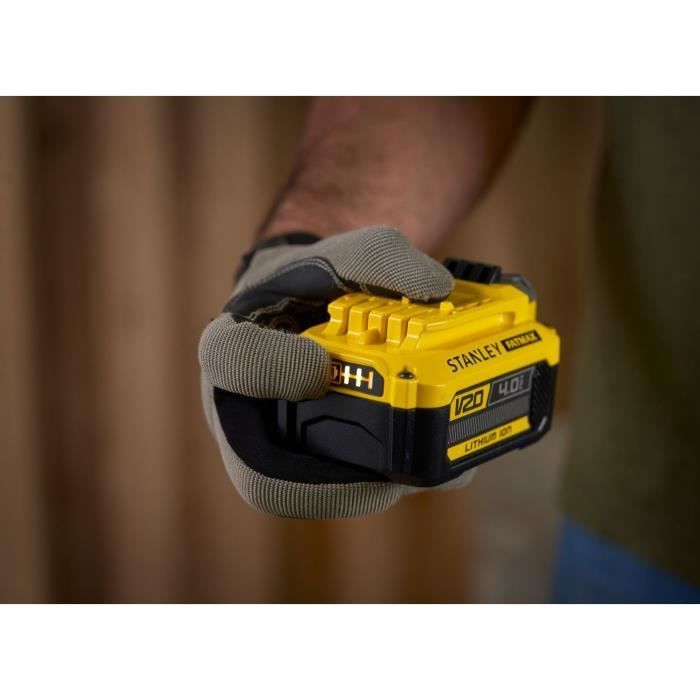 Batería de 18 V y 4 Ah + cargador de 2 A - STANLEY FATMAX - Compatible con la gama STANLEY FATMAX V20 - SFMCB14M1-QW