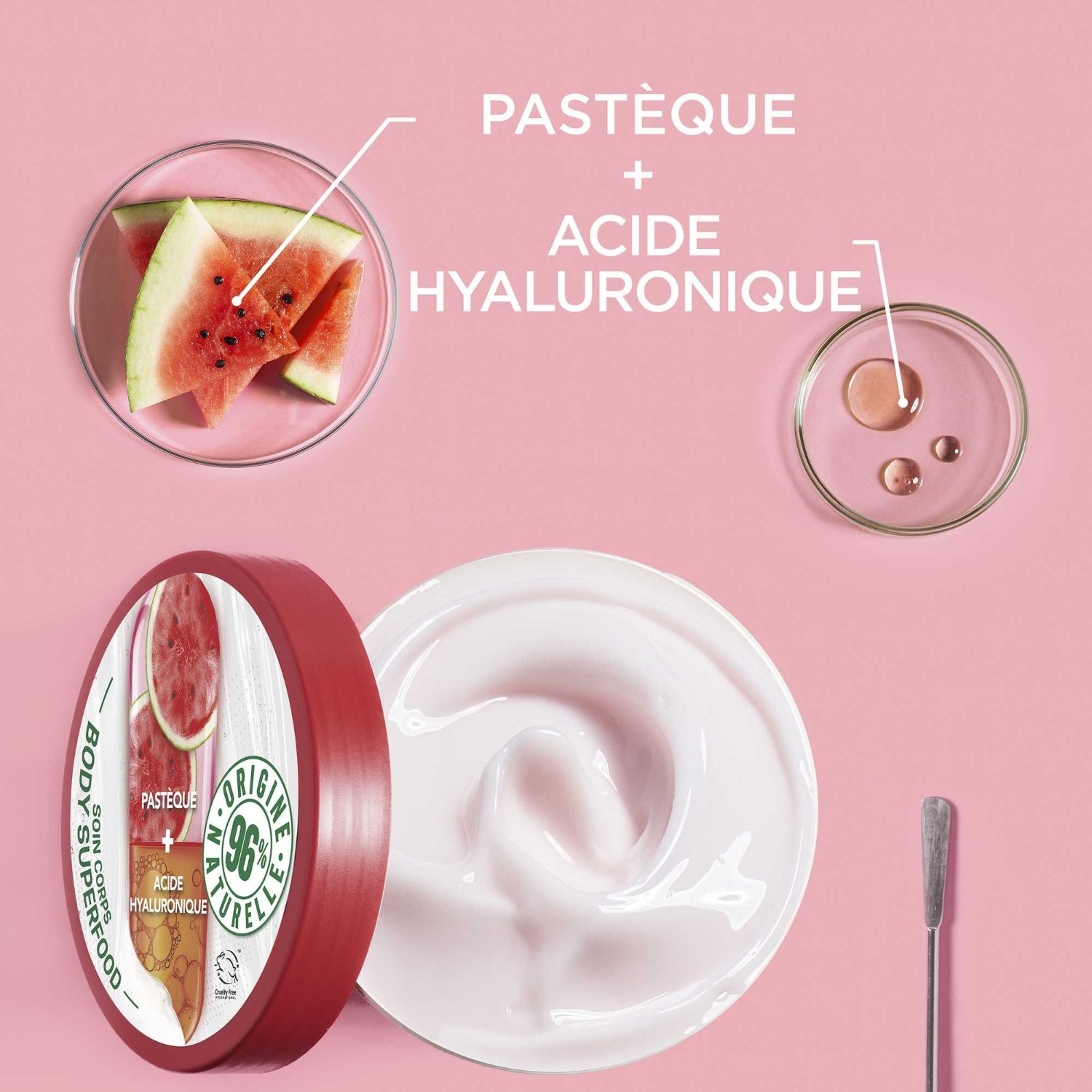 Garnier Gel Crème corps hydratant Pastèque Acide Hyaluronique