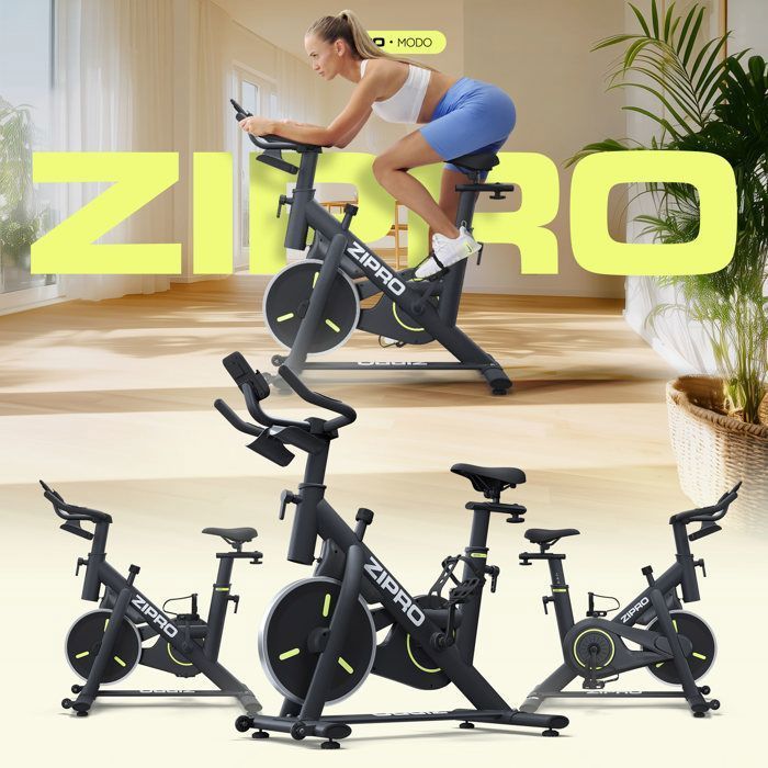 Cyclette ZIPRO Modo - Resistenza magnetica - Bluetooth e app - Volano da 6 kg - Portata massima 110 kg - Nera