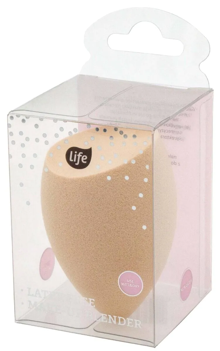Life Gąbka do makijażu Non-Latex Beżowy Ścięty Stożek