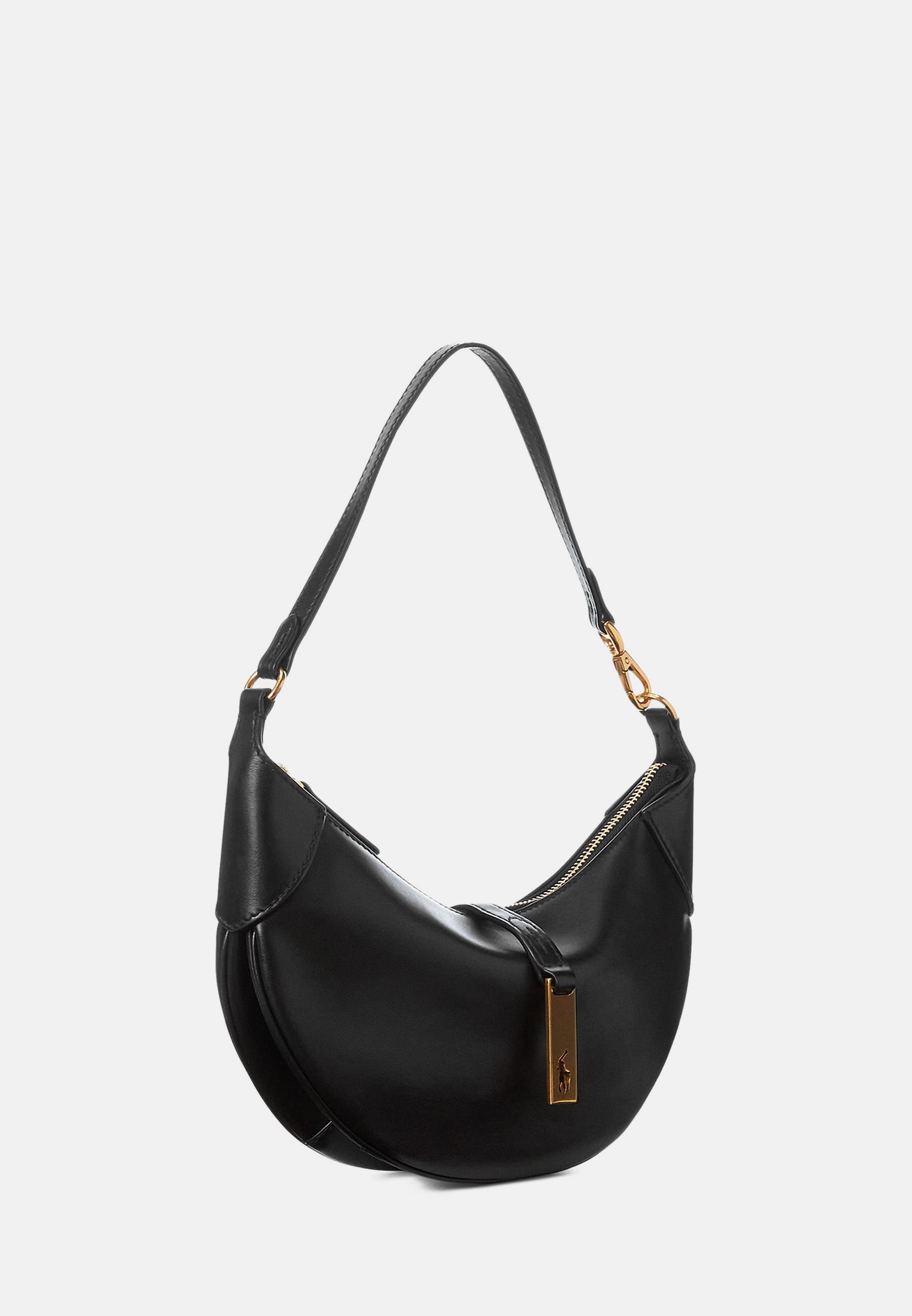 Sac bandoulière Polo Ralph Lauren POLO ID en cuir de veau noir
