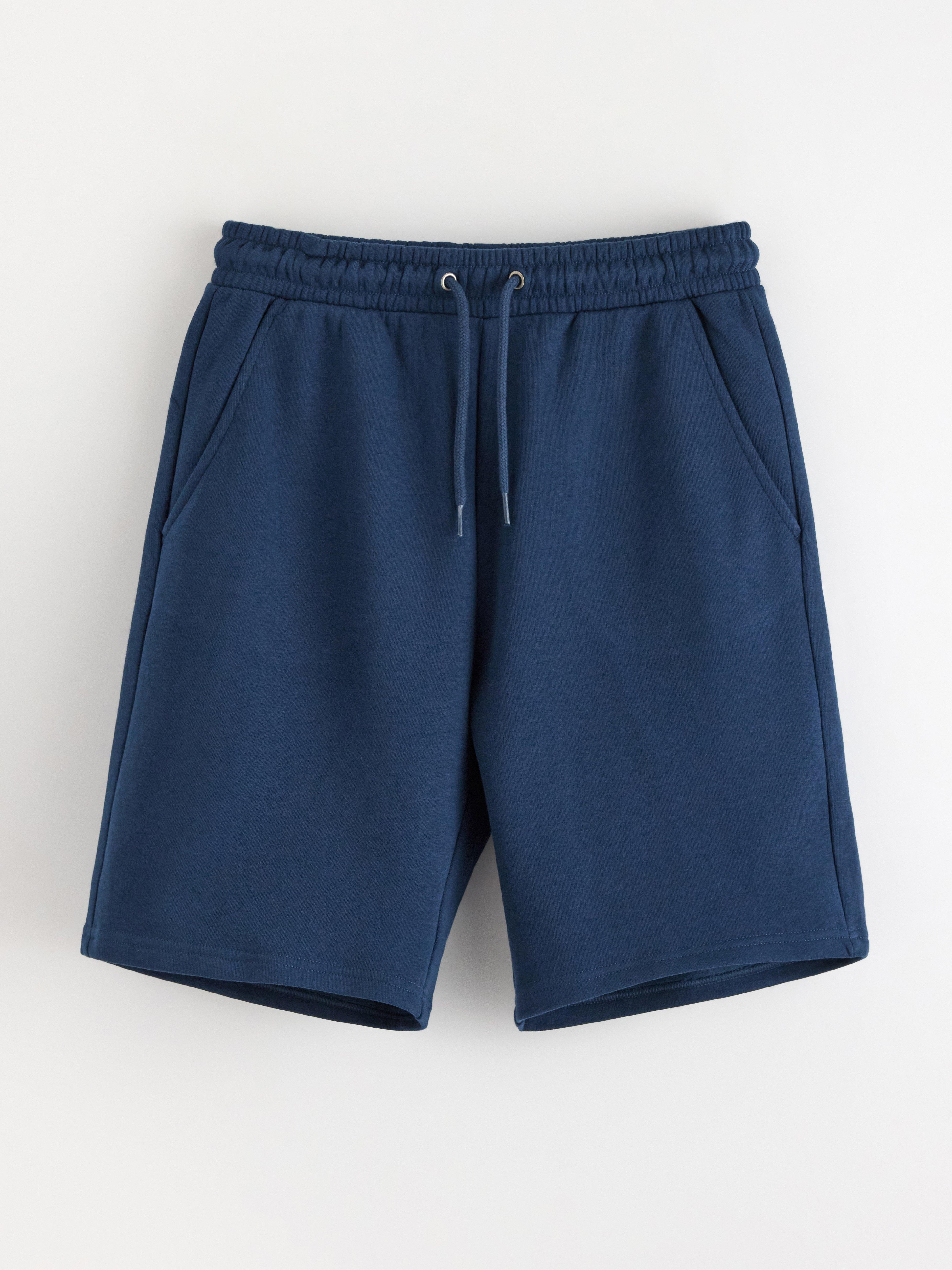 Short en jersey avec intérieur brossé bleu foncé