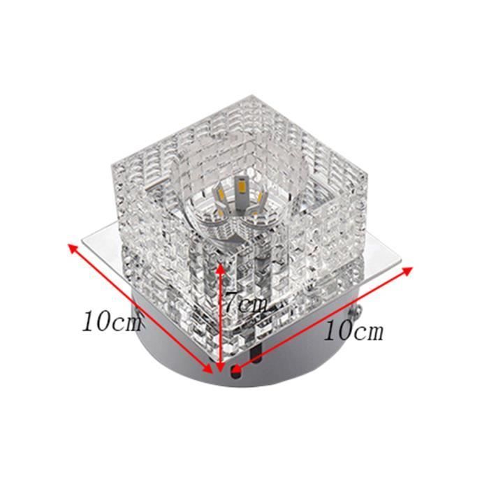 unidad de foco LED de techo de cristal de 5 W, lámpara de araña moderna de cristal, luz blanca, 10 cm