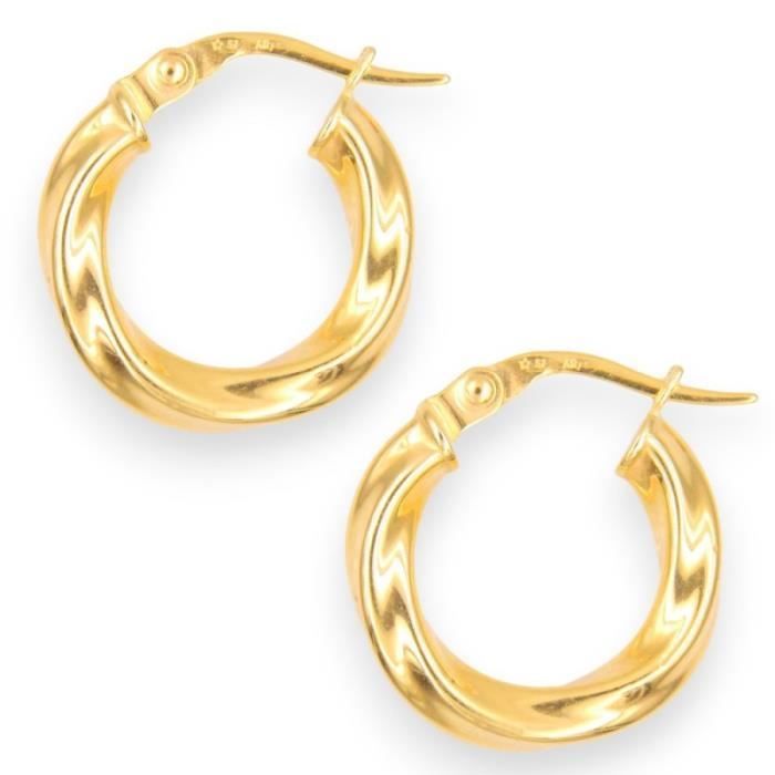 Pendientes de aro - L'ATELIER D'AZUR - Oro amarillo - Retorcidos - 375/1000 - Mujer