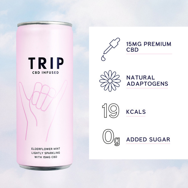 TRIP Holunderblüten-Minze CBD-Getränke 12 x 250 ml | Gesundheit | Superdrug