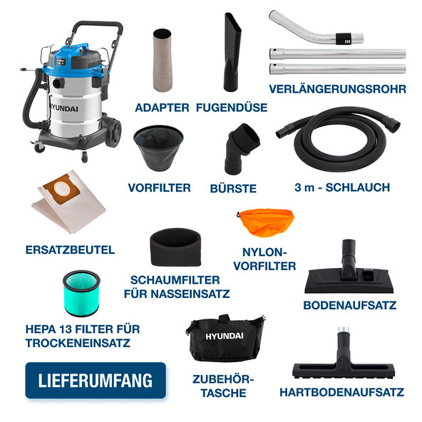 Nass- und Trockensauger VCWD1650E, 1600 W, 50 I