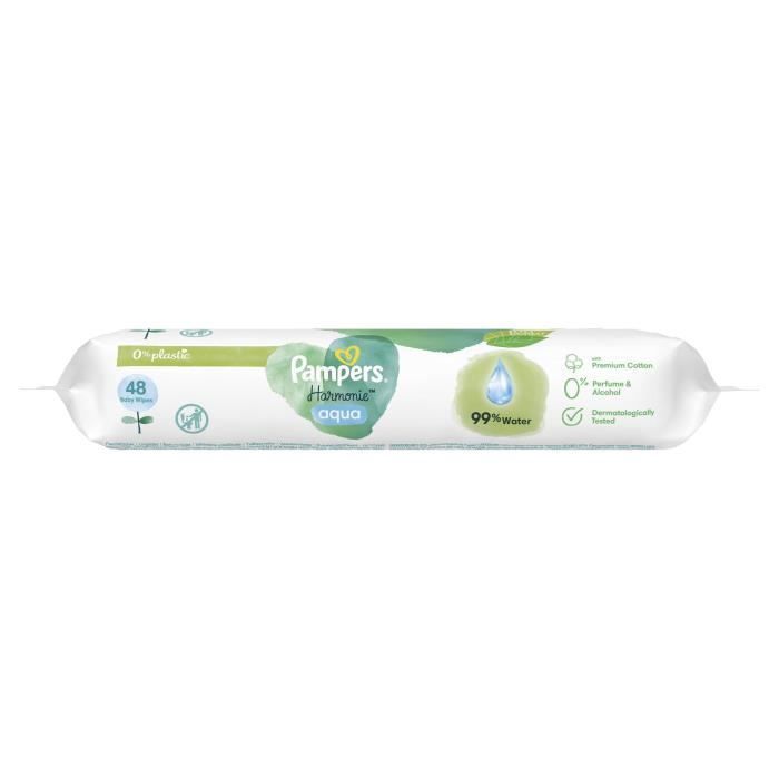 PAMPERS Harmonie Aqua - 48 toallitas húmedas para bebé