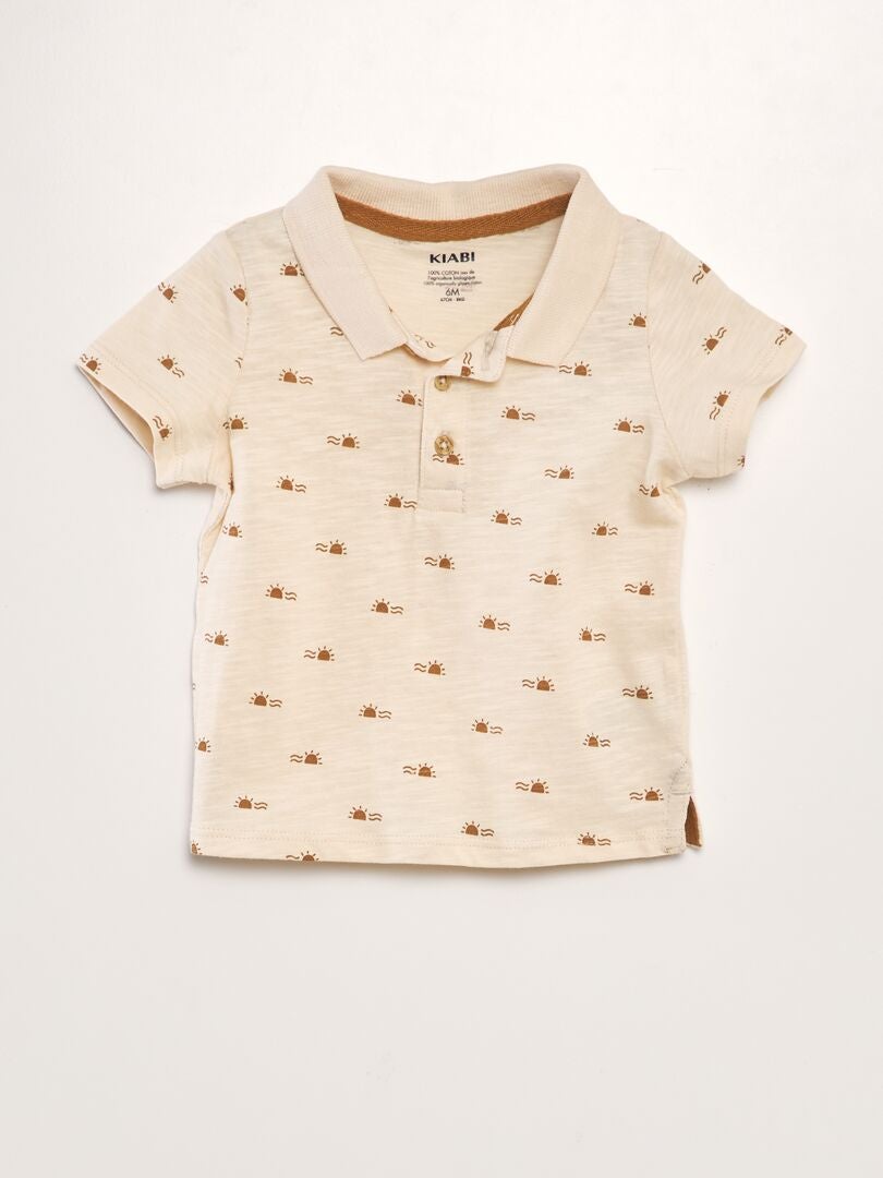 Camisa polo estampada - BEGE