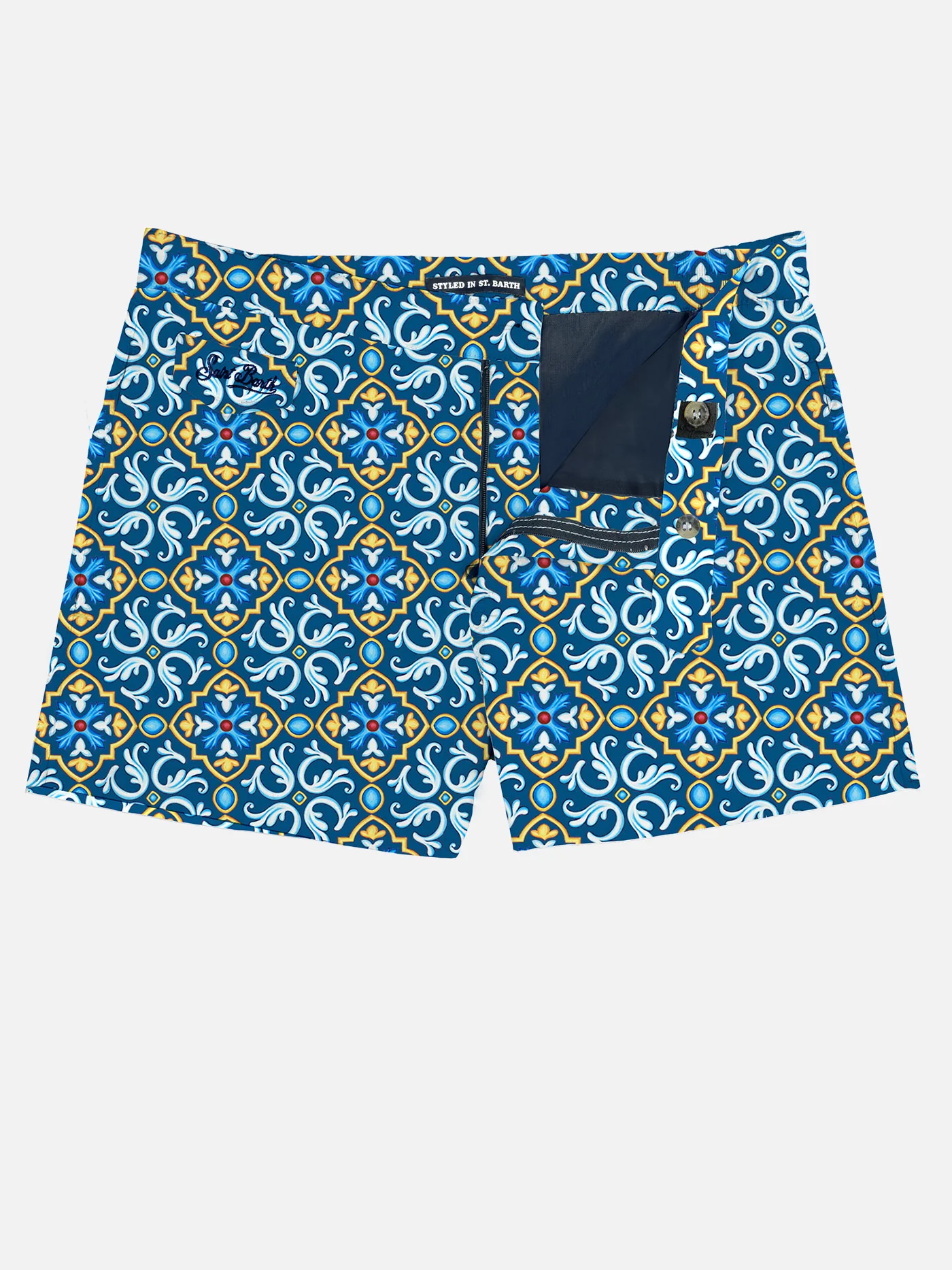 Herenbadpak met majolica-print