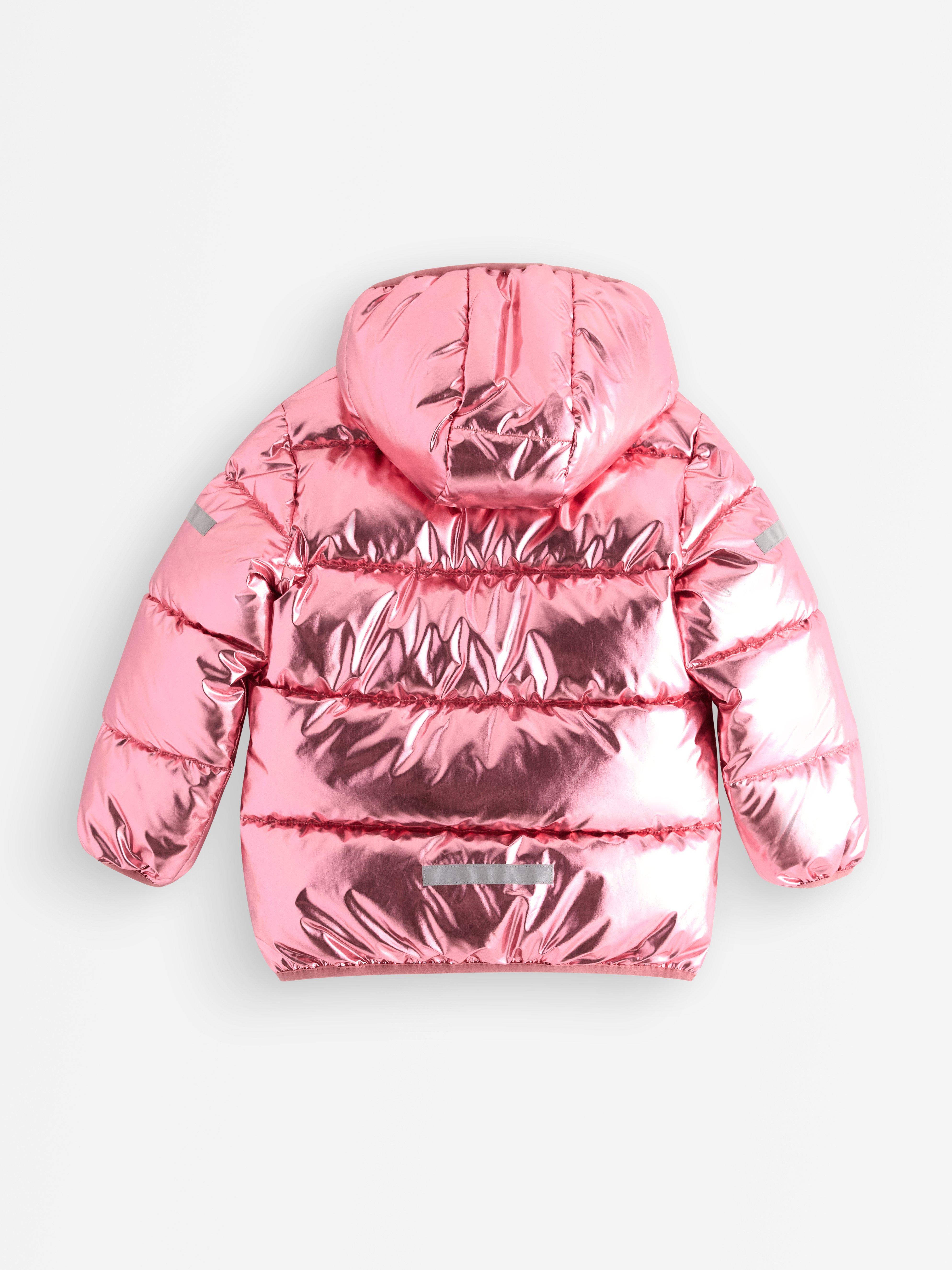 Glansig vadderad jacka Dusty Pink