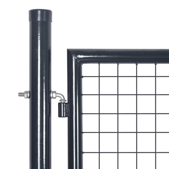 vidaXL Garden Mesh Gate, Galvanized Steel, 289x75 cm, Grey