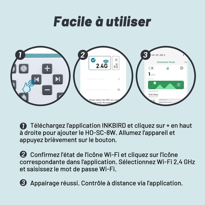 HIOAZO Programmateur arrosage 8 voies WiFi,HO-SC-8W Intelligent,contrôleur de système d'irrigation,surveillance application mémoire
