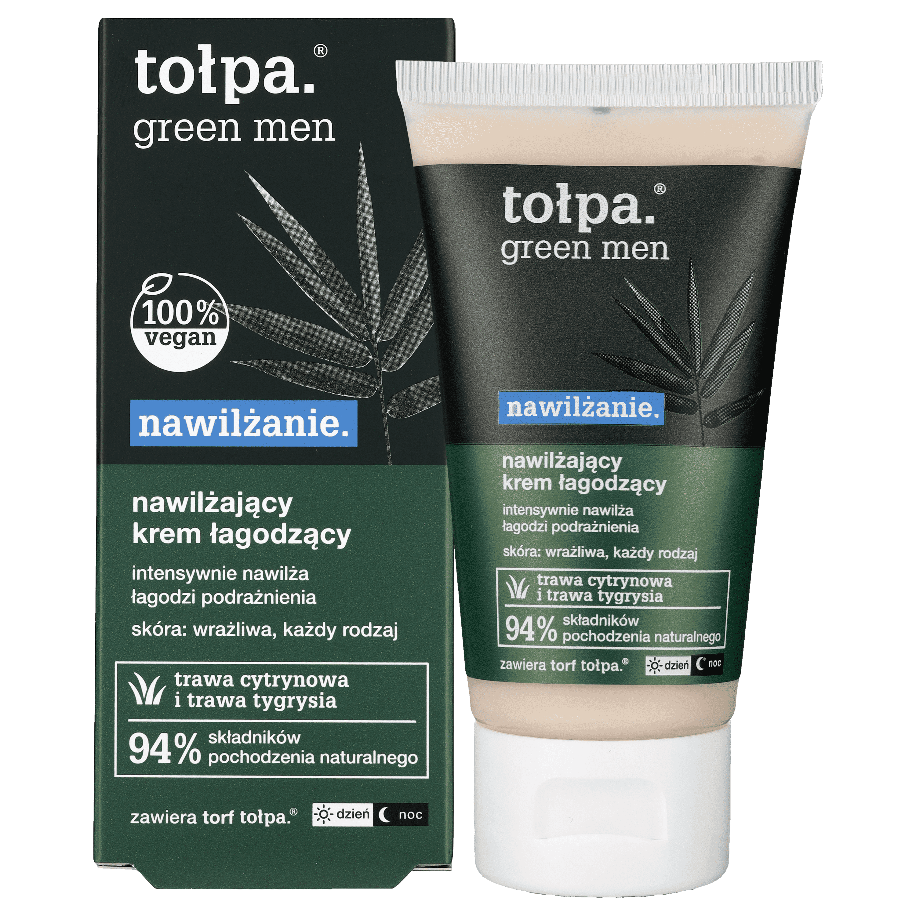 Crema viso idratante e rinfrescante Tołpa per uomo 50 ml Verde