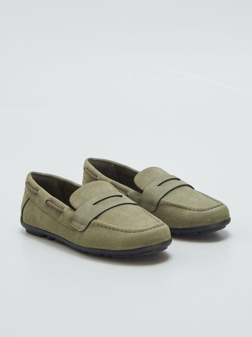 Mocasines de imitación de ante - Caqui