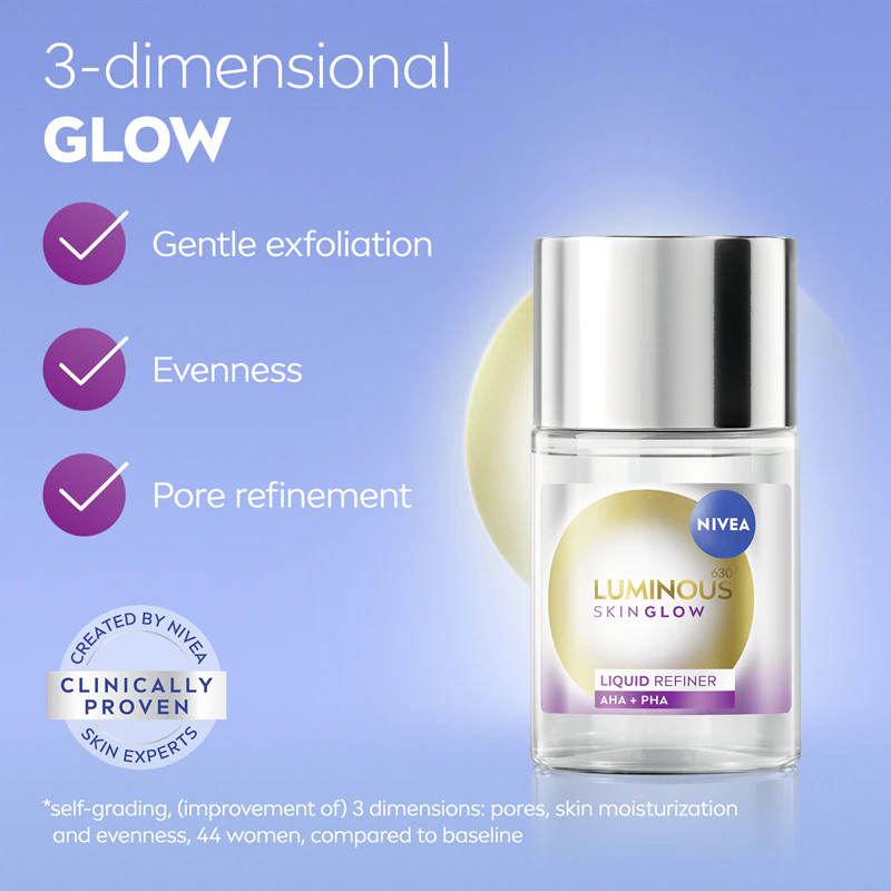 NIVEA Luminous 630 Skin Glow gladmakende behandeling met verhelderend effect