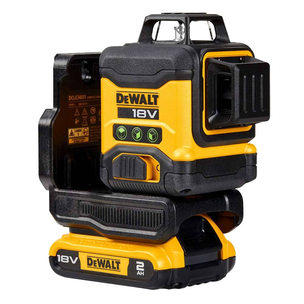 Kit de laser multilinhas DEWALT 18V XR Compact 3 x 360 graus, verde DCLE34031D1-XE