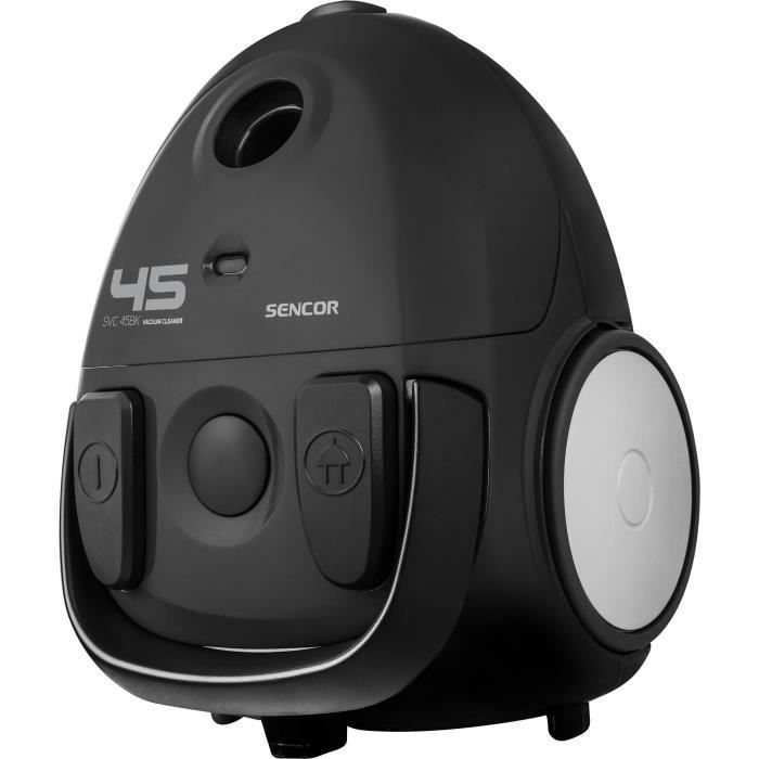 Bagged canister vacuum cleaner - SENCOR - SVC 45BK-EUE3 - ECO 850W motor - 79 dBA - 1.5L - Black