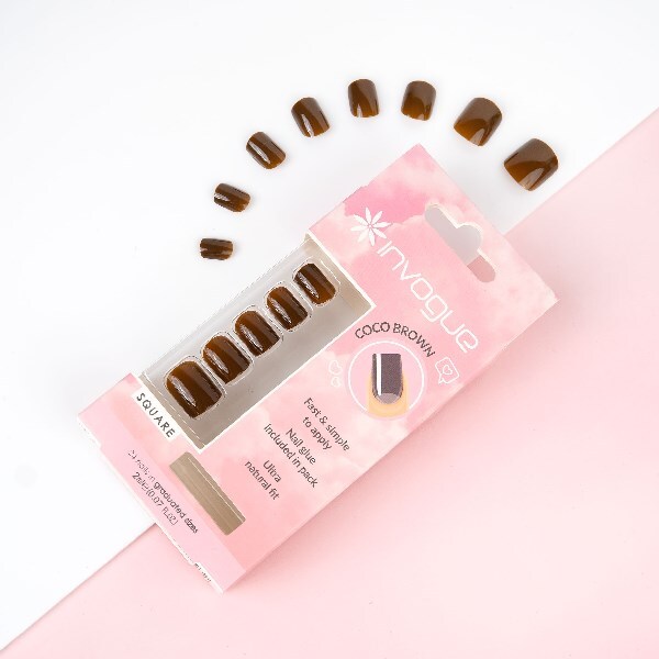 Invogue Coco Brown -neliökynnet - 24 kpl pakkaus