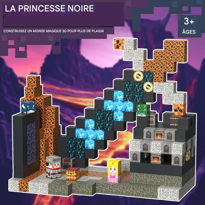 Construction Magnetique Enfant- Cube Magnétique - 100Pcs Magnetic Blocks,2cm - Jeu de construction magnétique pour Enfants de 6