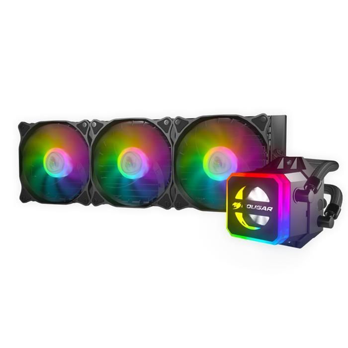Gaming-Kühler – Cougar Gaming – HELOR360 – Flüssigkeitskühlung – Dynamische RGB-Beleuchtung – Transparentes Fenster