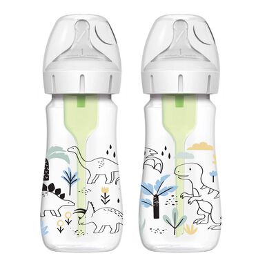 Dr. Brown's nappflaskor med bred hals i dinosaurieformat (2-pack)