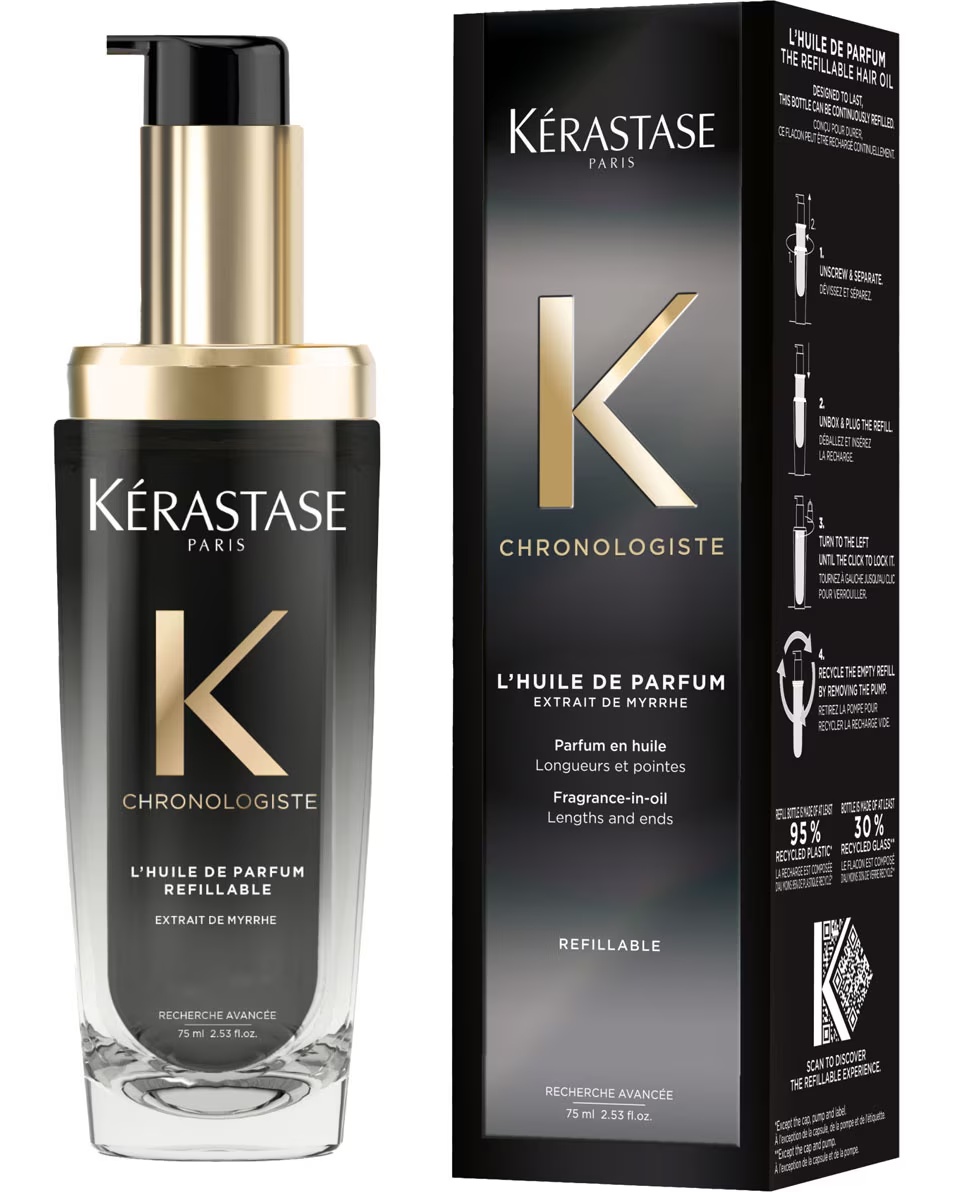 KÉRASTASE Chronologiste L'Huile de Parfum Refillable Oil - parfum hrănitor de păr - pentru toate tipurile de păr
