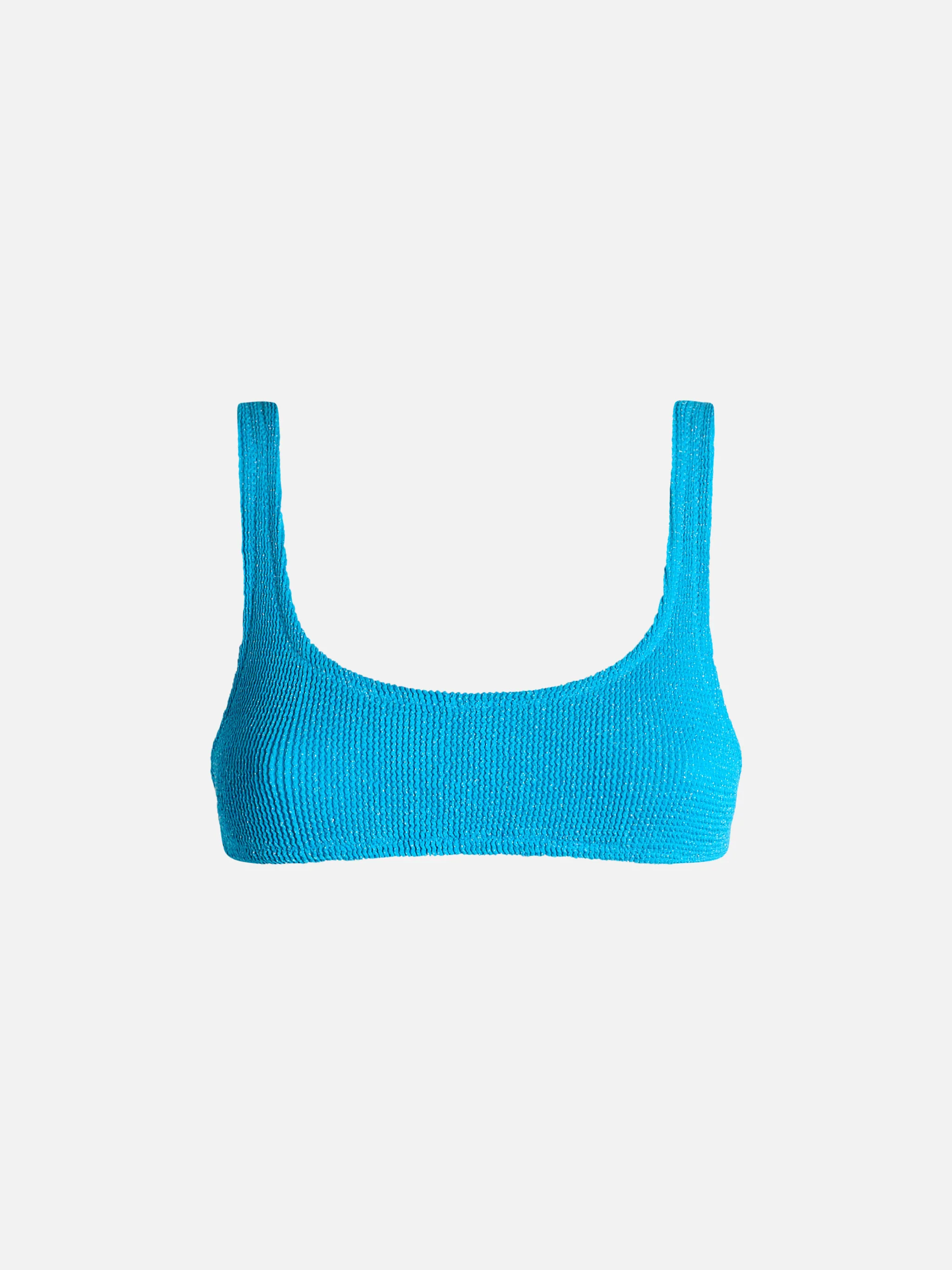 Klassieke turquoise bralette voor dames van Naima, gemaakt van gekreukelde lurex.