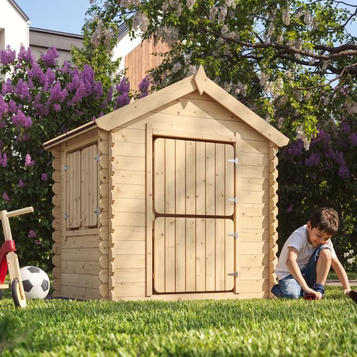 Houten speelhuisje voor kinderen - TIMBELA M516 - Zonder vloer - 112x146xH145cm - 1,1m2