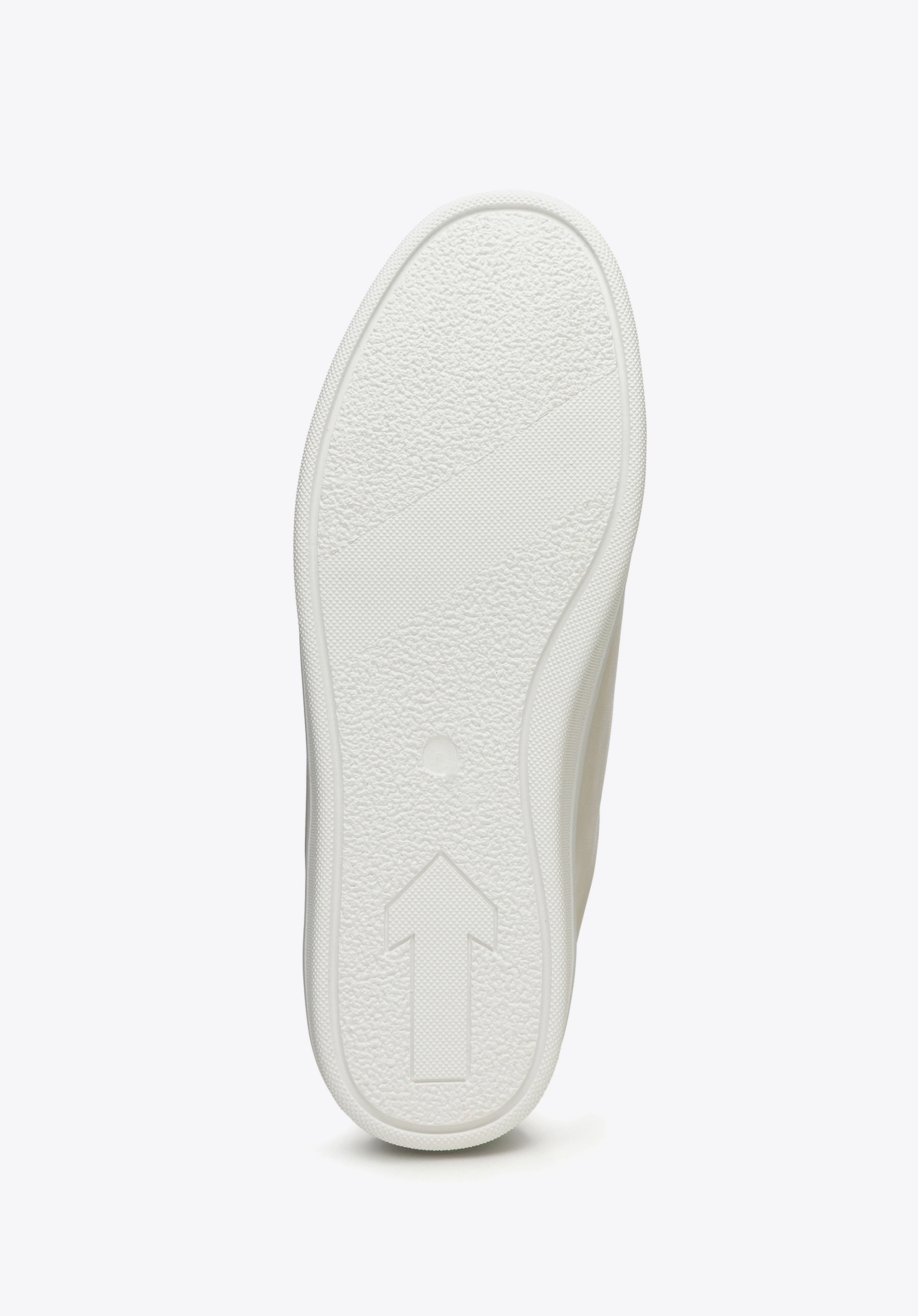 Damskie sneakersy skórzane na platformie kremowe