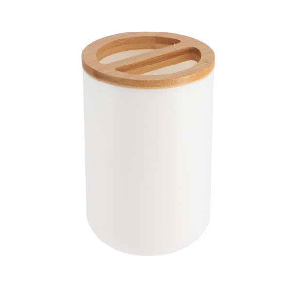 Kubek łazienkowy Besson na szczoteczki i pastę, bambusowy, 300ml, Tendance