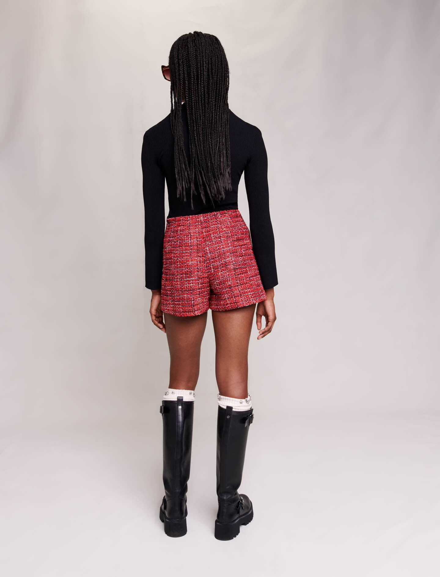 Tweed shorts - Rood