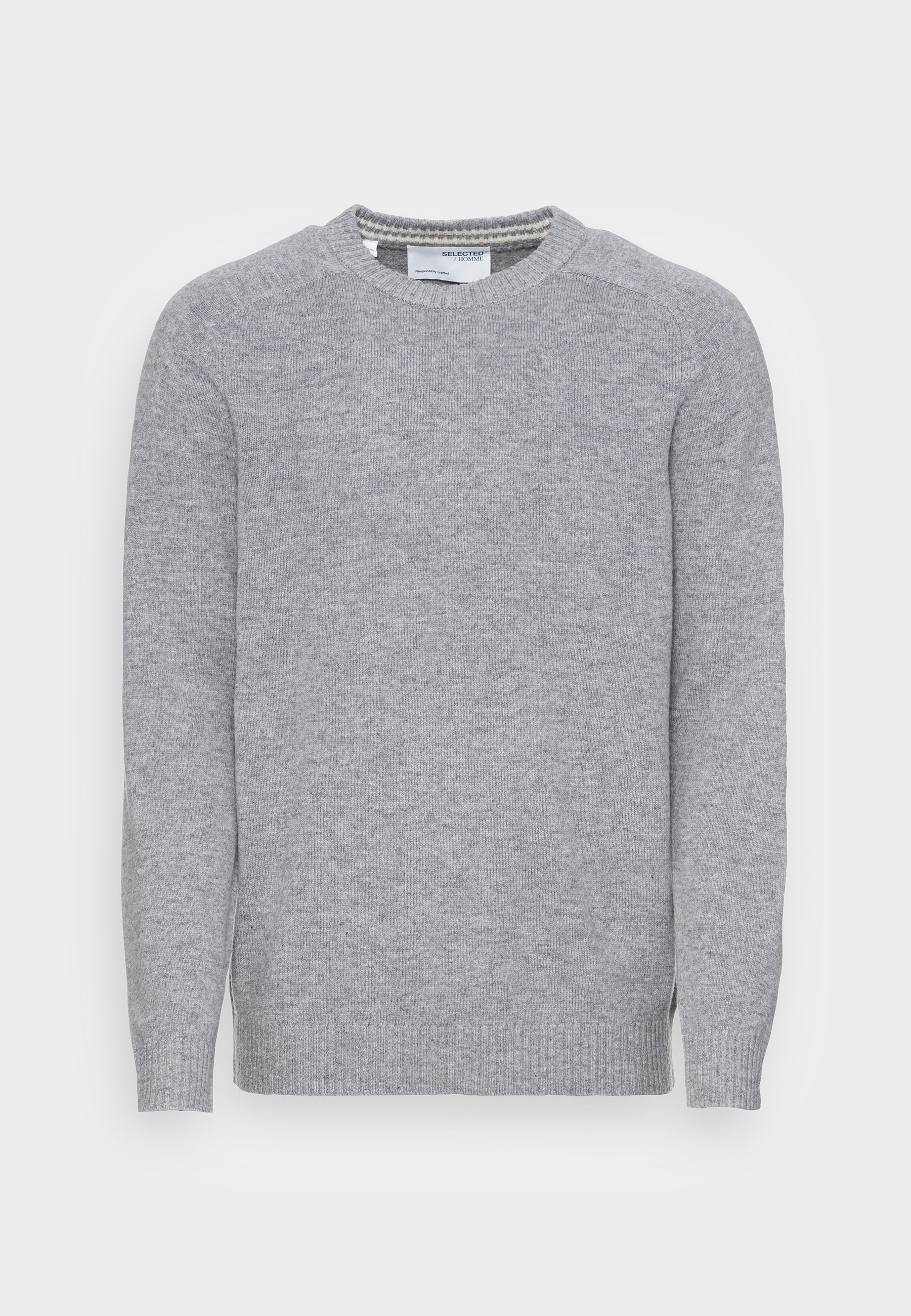 Selected Homme SLHNEWCOBAN CREW NECK - Trui - middengrijs gemêleerd