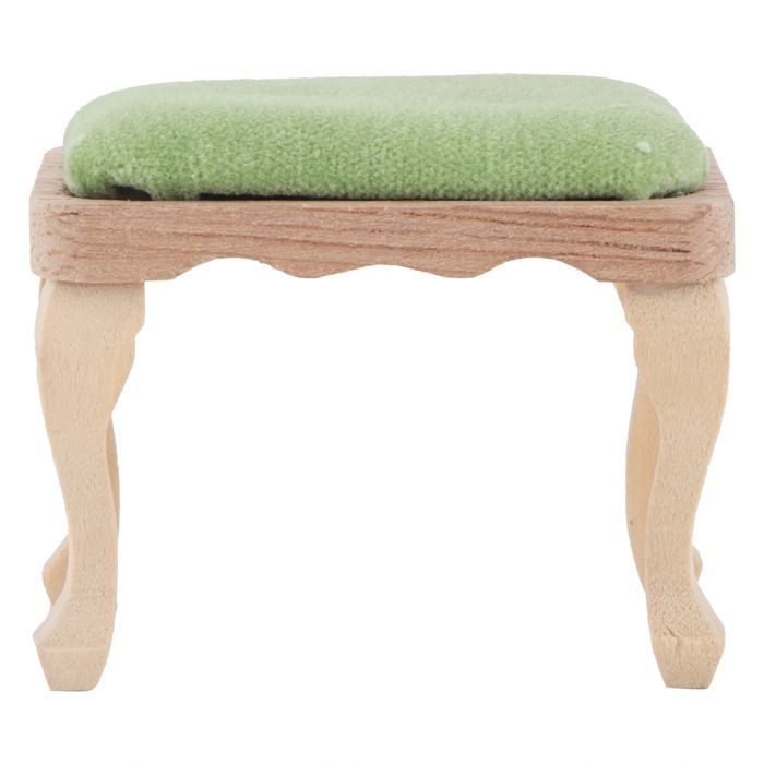 Taburete para casa de muñecas con cojín, simulación de mueble en miniatura, silla, modelo de mueble, escala 1/12