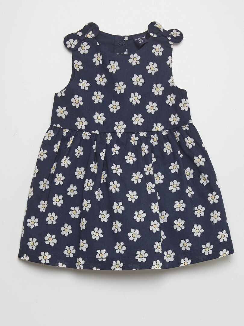 Mouwloze jurk met patroon - BLAUW