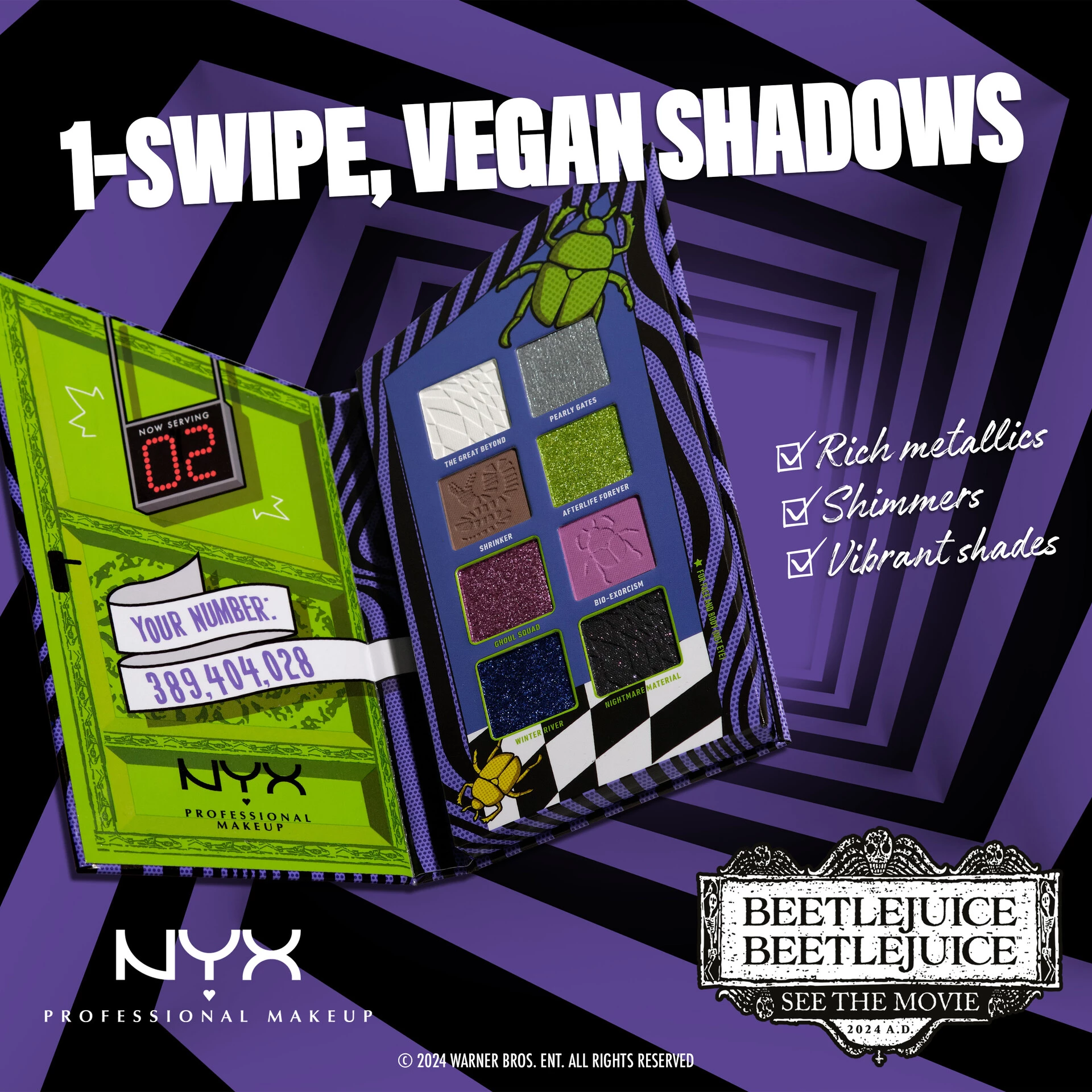 Beetlejuice boja za nedavno preminulu paletu boja s 8 nijansi - NYX Professional Makeup