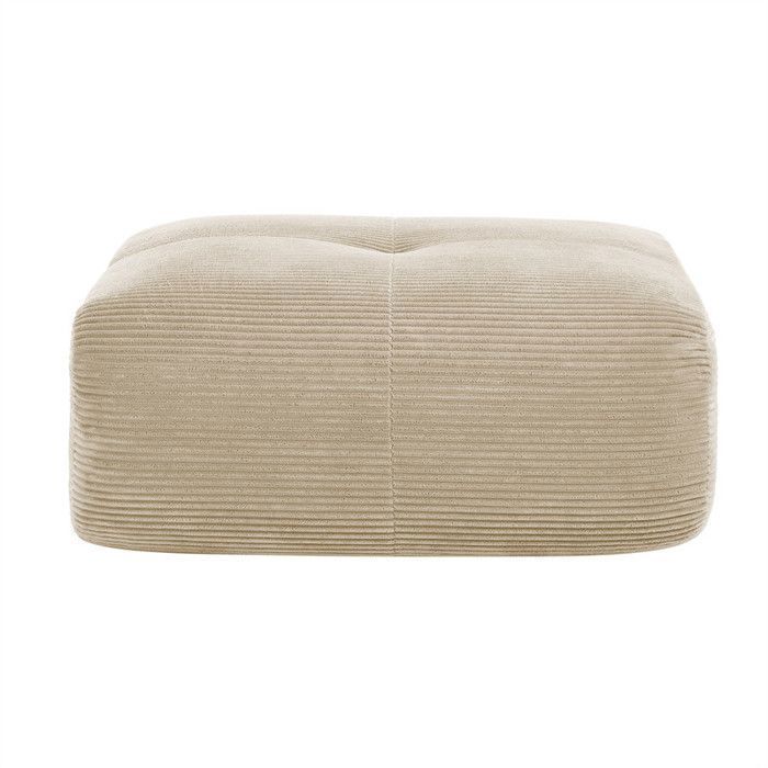 DRIPEX Pouf de canapé modulable en Velours côtelé: 92.5x75x40cm - Beige