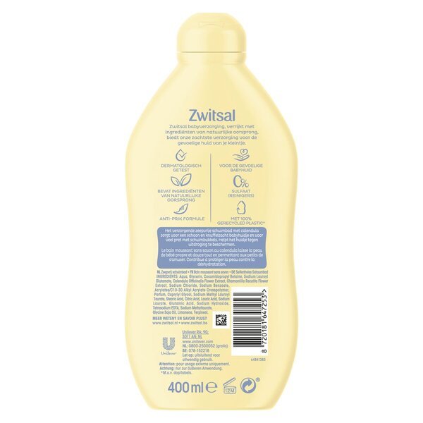 Zwitsal ziepju nesaturošas vannas putas<br>400ml