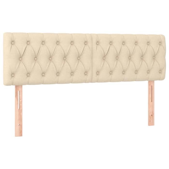 Têtes de lit - vidaXL - 2 pcs - Crème - Tissu - Hauteur réglable