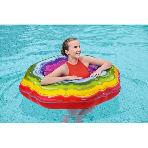 Regenbogen-Schwimmring für Kinder ab 12 Jahren, mehrfarbig, PVC, Ø 115 cm