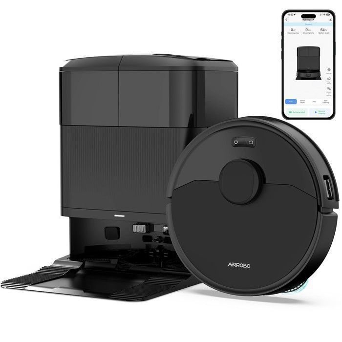 AIRROBO M2 Robotstofzuiger en -dweil, 5500 Pa, intelligente obstakeldetectie met AI, automatische stofbaklediging.