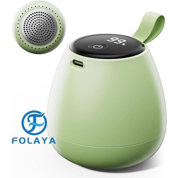 Rasoir Anti Bouloches - FOLAYA - Écran LED - 3 Taux Réglables - 2 Lames de Rechange - Utilisation Sans Fil