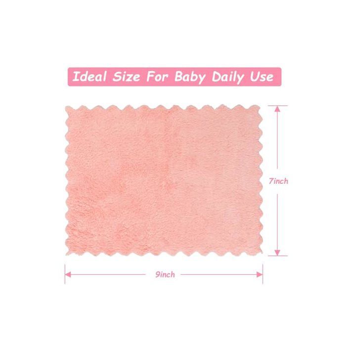 Débarbouillettes pour bébé en microfibre - PZCC - Lot de 24 - Molletonnées corail - Douces et absorbantes