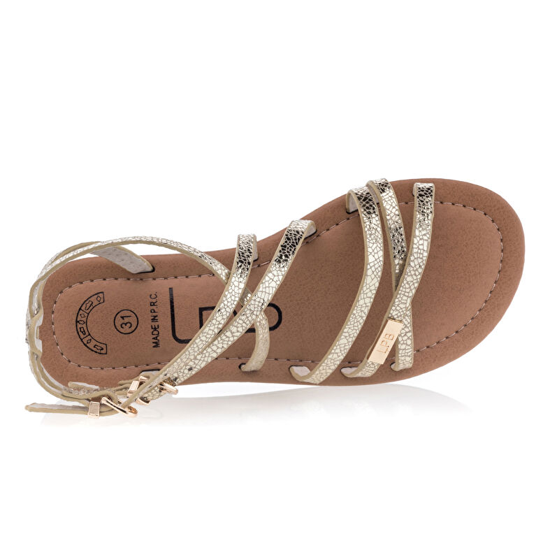 Sandalias amarillas para niña / Zapatos de punta abierta