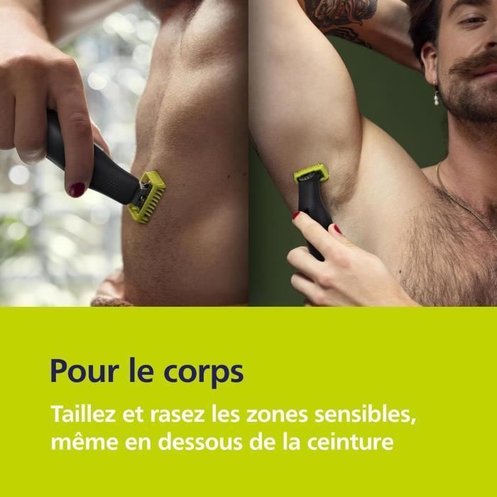 Recortadora eléctrica de barba - PHILIPS - OneBlade Pro 360 - 1 cuchilla, rotación de 360° - 14 longitudes de corte - 100% resistente al agua