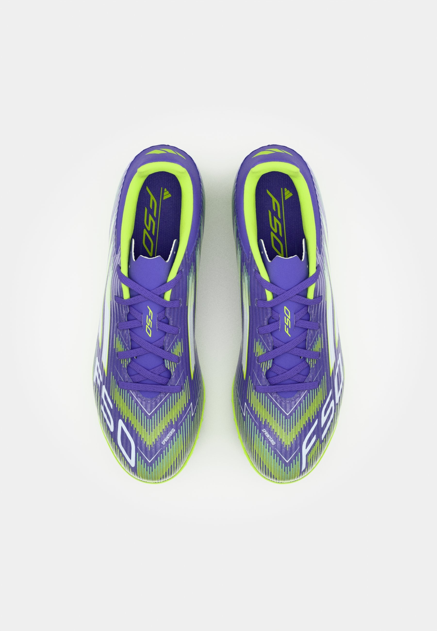 Adidas Performance F50 CLUB TF - Scarpe da calcio per campi in erba sintetica - viola rush/bianco calzatura/limone lucido
