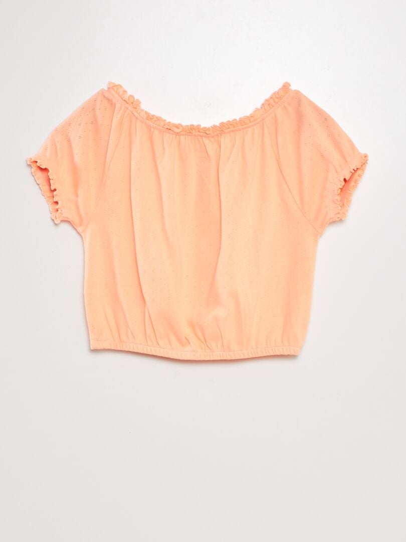 Tricou cu elastic la margini - PORTOCALIU